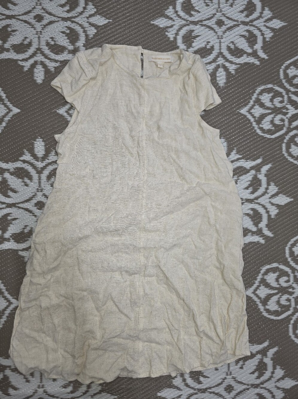 Monteau Cream Linen Shift Dress